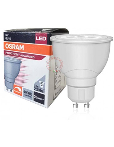 OSRAM LAMPE LED POUR SPOT STAR PLEIN VERRE 36° GU10 3,3 W ARGENT