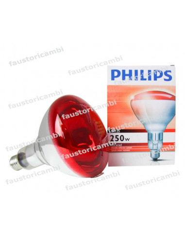 PHILIPS LAMPADINA INFRAROSSI IR150RH EX IR150R E27 150W 230-250V ROSSO 