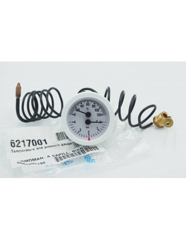 THERMOMANOMÈTRE SIME Ø 60 0-4 BARRE BLANCHE ART. 6217001 CHAUDIERE FORMAT 25 DE