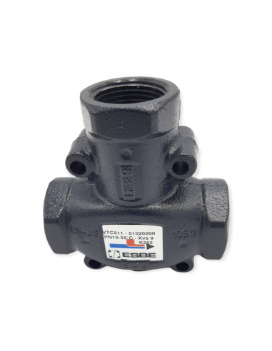 SOUPAPE DE VENTILATION ESBE VTC511 POELE A PELLET EN FONTE 55 ° Ø 1 "AVEC CHEMINEE EN BOIS