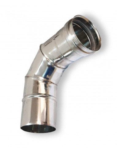 CHAUDIERE GAZ BOIS CHEMINEE COURBE INOX AISI 316 L Ø 80 MM 90°