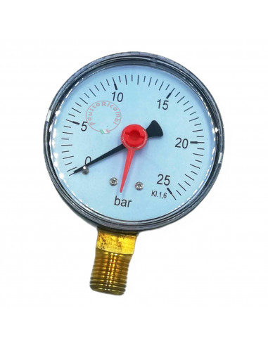 MANOMÈTRE À CADRAN RADIAL TECNOSYSTEMI Ø 63 MM 25 BAR 1/4 AUTOCLAVE FIMET