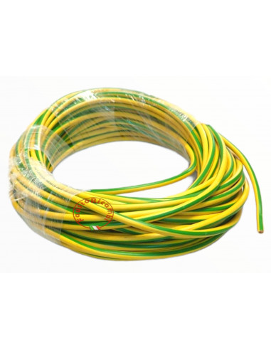 CABLE ELECTRIQUE Ø 6 MM FS17 1 X 6 JAUNE VERT VENTE AU MT CORDON LINEAIRE UNIPOLAIRE