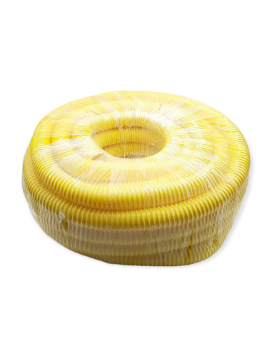 25 MÈTRES GAINE JAUNE Ø 20 MM TUYAU ONDULÉ INTERNE X GAZ
