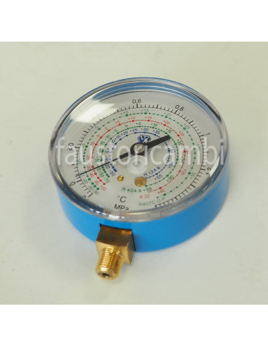 MANOMETRE Ø 80 BASSE PRESSION 1/8 "NPT -1/35 GAZ R22 R407 R404 R134 CONDITIONNEMENT
