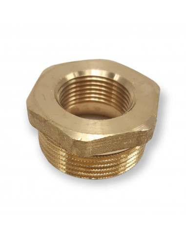 RÉDUCTION LAITON MF Ø 1"1/2 X 3/4 JAUNE MÂLE FEMELLE 11/2X3/4 RACCORD FILETÉ