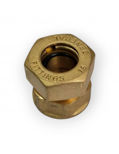 RACCORD COMPRESSION CUIVRE 16 X 1/2 JOINT TORIQUE FEMELLE SERRAGE 16X1/2