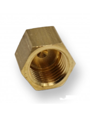 BOUCHON FEMELLE LAITON JAUNE CAPUCHON Ø 1/4 RACCORD FILETE