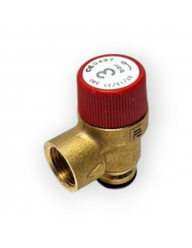 SOUPAPE DE SÉCURITÉ 3 BARRES COMPATIBLE BAXI OCEAN JJJ009951170 CHAUDIÈRE LUNA SPACE 310