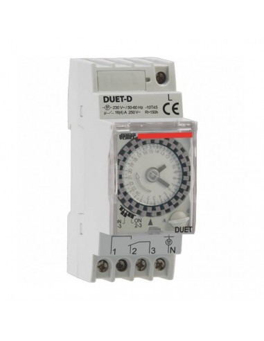 VEMER HORLOGE MÉCANIQUE DAILY DUET-D DIN 2M 230V