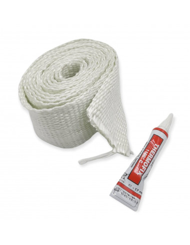 KIT 2,5 MT RUBAN DE VERRE 70X3 JOINT POELE A PELLETS AVEC TUBE COLLE