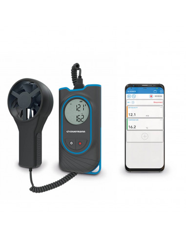 SAUERMANN SI-VV3 THERMO-ANÉMOMÈTRE À HÉLICE COMPTEUR DE VITESSE ET DEBIT D'AIR