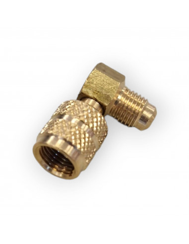WIGAM ADAPTATEUR ANGLE 90° 5/16 FEMELLE SAE PIVOTANT X 1/4 MÂLE SAE CLIMATISATION