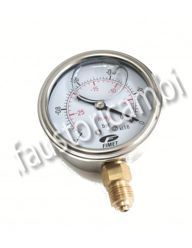 VIDE À CADRAN Ø 63 MM RACCORD RADIAL Ø 1/4 AVEC BAIN DE GLYCÉRINE