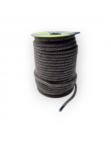 JOINT ISOLANT EN CORDE TRESSE NOIR ARCTIQUE Ø 12 MM POUR PORTES DE POÊLES À GRANULÉS